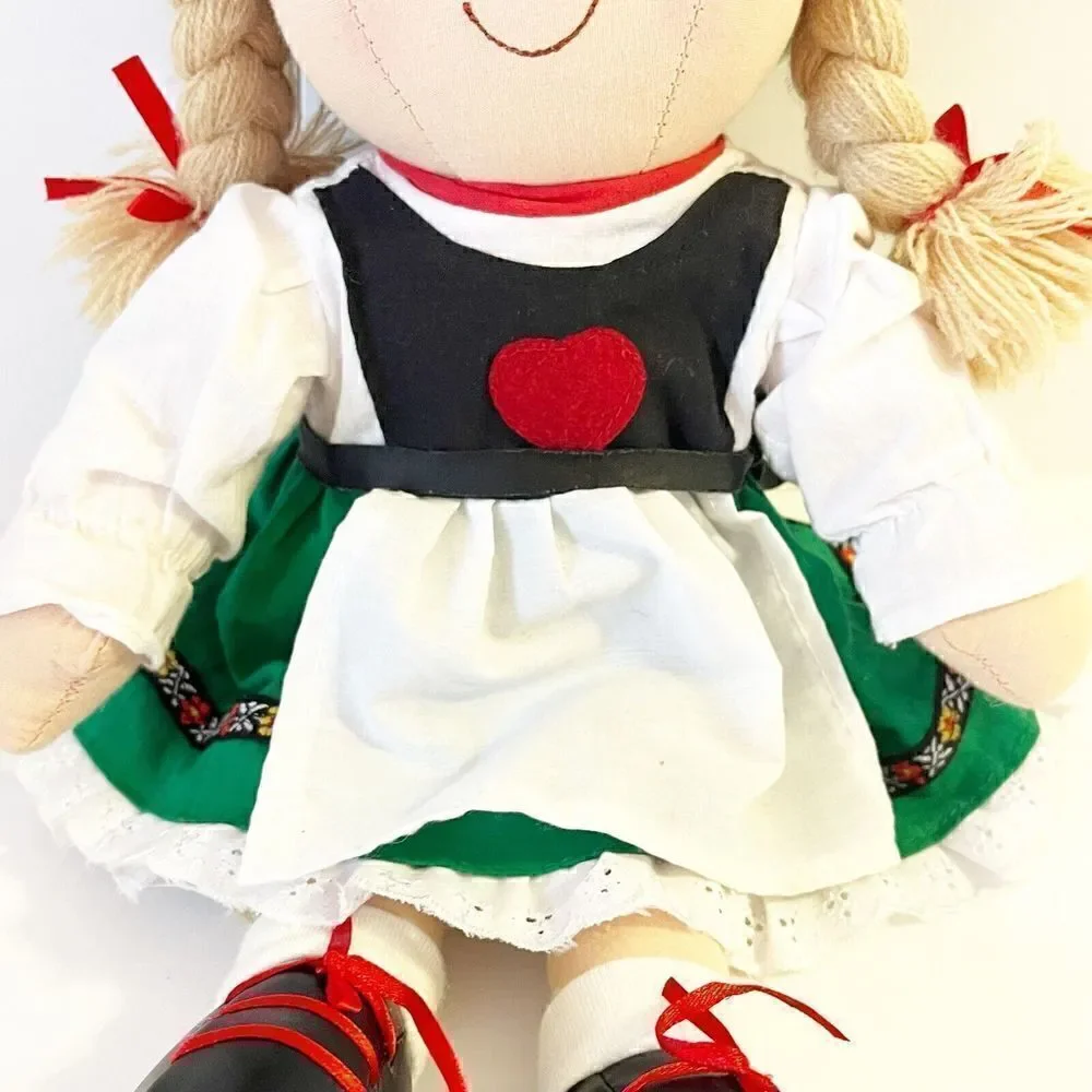 German Heidi Doll Yellow Braids Alpi Garmisch Partenkirchen Traditional Dress